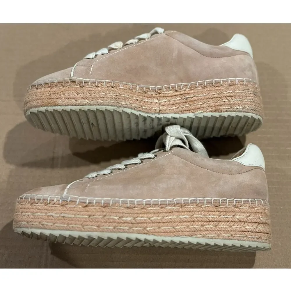 Joie Dabna Suede Platform Espadrille Wedge Sneaker Womens EU 39 US 9 Blush Pink